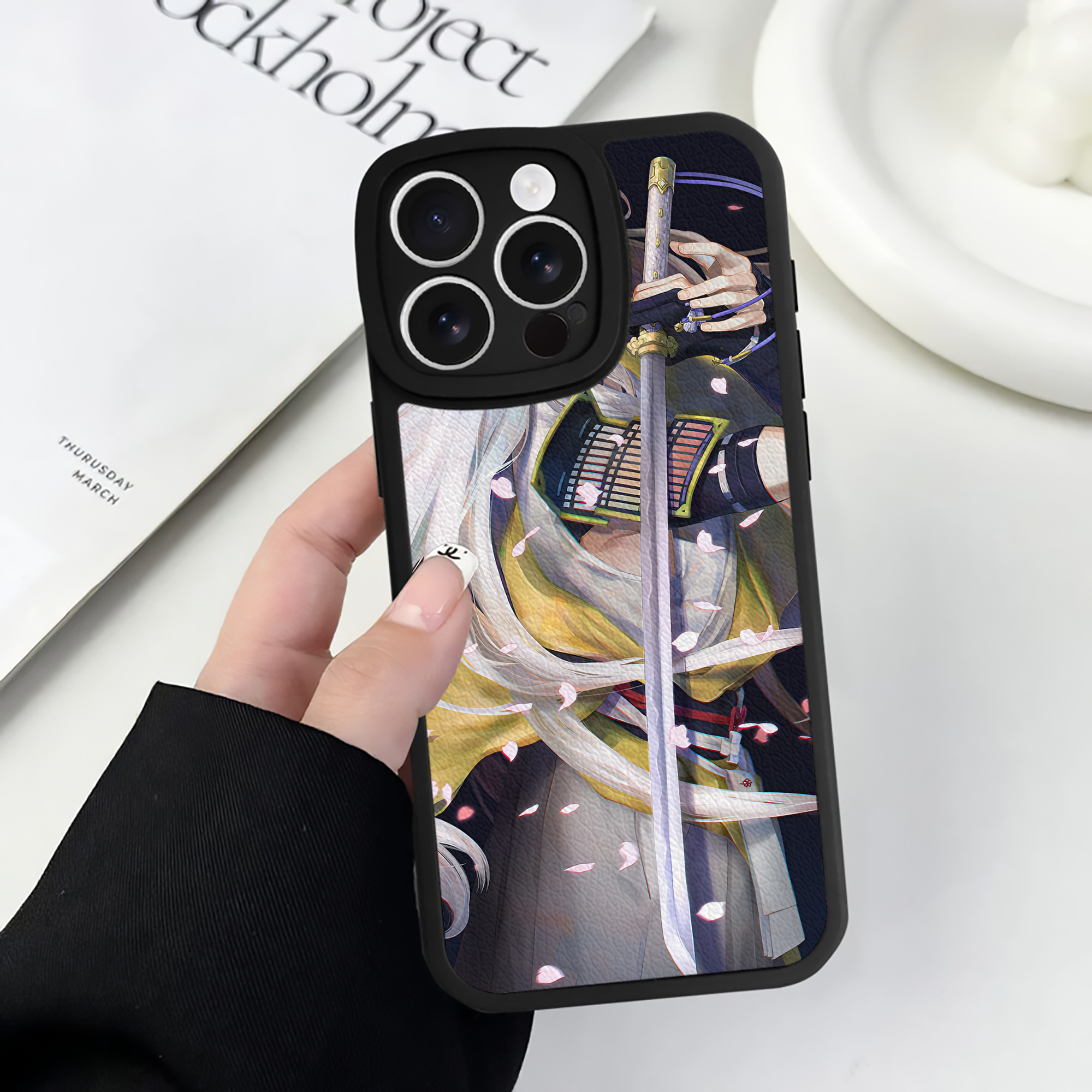 （画像用） 刀剣乱舞 Touken Ranbu 【iPhone 16シリーズ対応】シリコンスマホケース（レザー調） 材質：シリコン